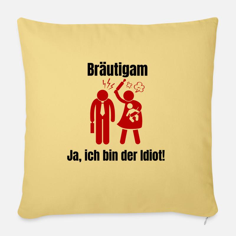 Bräutigam - Sofakissen mit Füllung 45 x 45 cm - Hellgelb