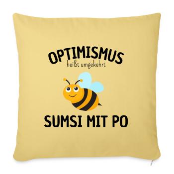 Optimismus Biene - Sofakissen mit Füllung 45 x 45 cm - Hellgelb - Vorne