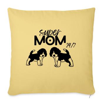 Momy beagle - Coussin et housse de 45 x 45 cm - jaune délavé - Devant