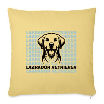 Labrador Drawing Head - Sofa pillow with filling 45cm x 45cm - washed yellow - Front
