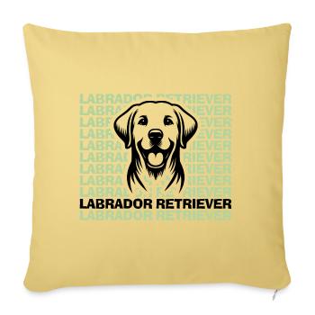 Labrador Drawing Head - Sofa pillow with filling 45cm x 45cm - washed yellow - Front