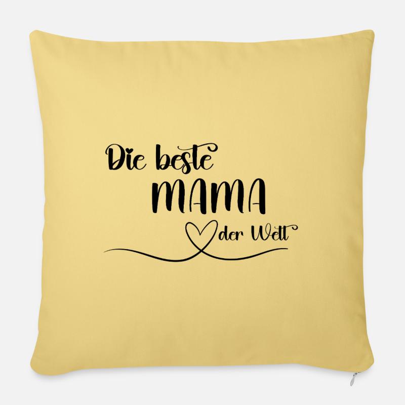 Die Beste Mama der Welt - Sofakissen mit Füllung 45 x 45 cm - Hellgelb