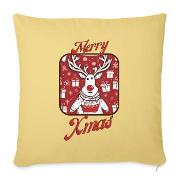 Rudi le Ren 2 - Coussin et housse de 45 x 45 cm - jaune délavé - Devant