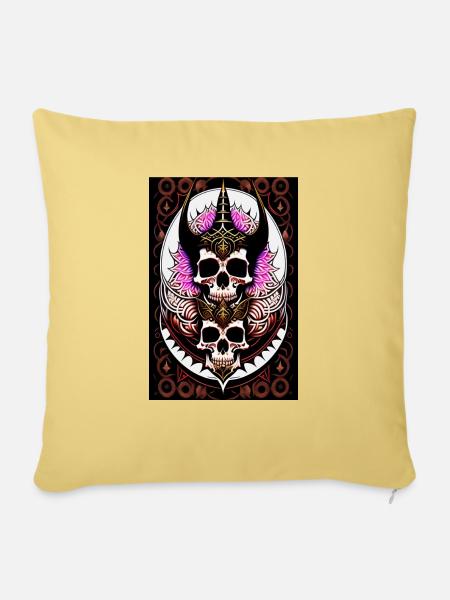 Ein satanischer Königinnenschädel - Sofakissen mit Füllung 45 x 45 cm - Hellgelb
