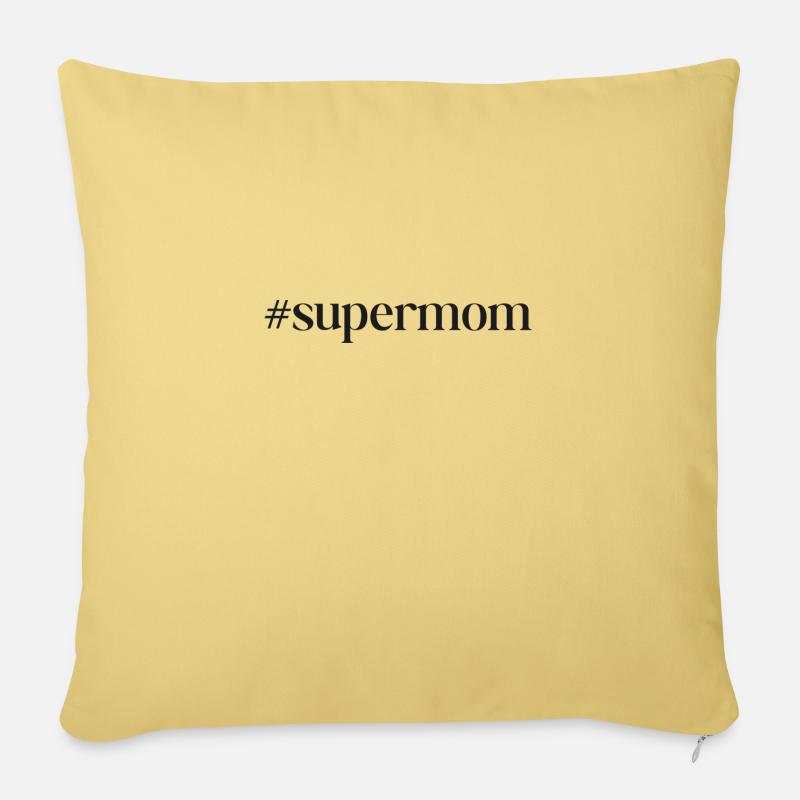 Hashtag Supermom - Sofakissen mit Füllung 45 x 45 cm - Hellgelb