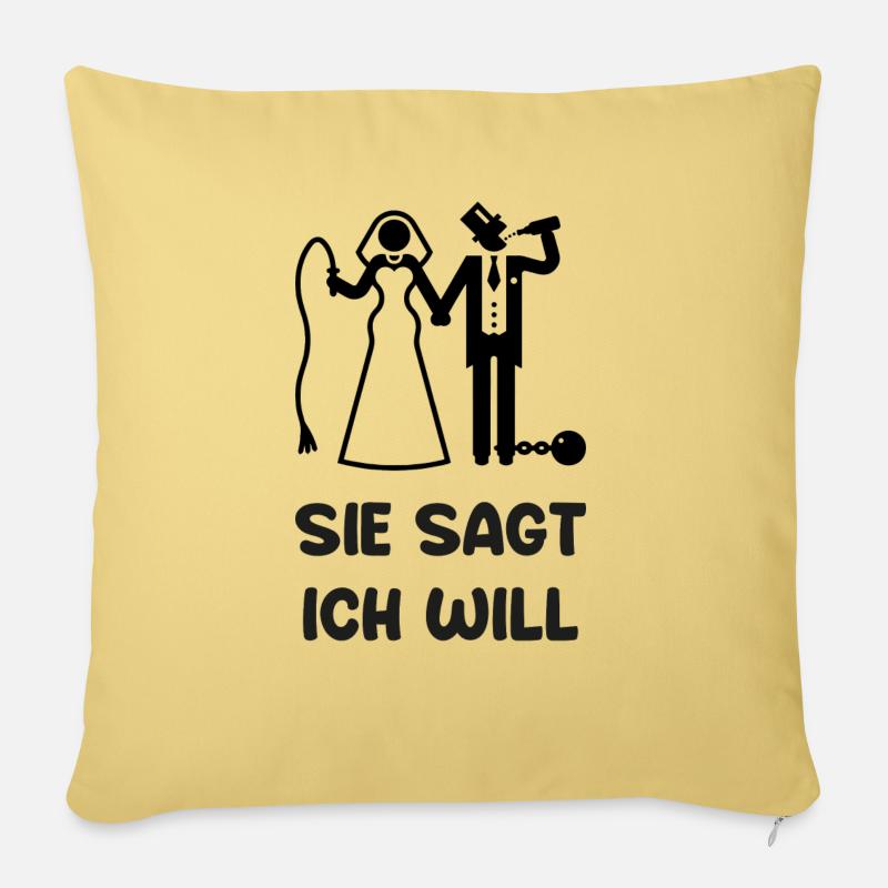 Poltern sie sagt ich will - Sofakissen mit Füllung 45 x 45 cm - Hellgelb