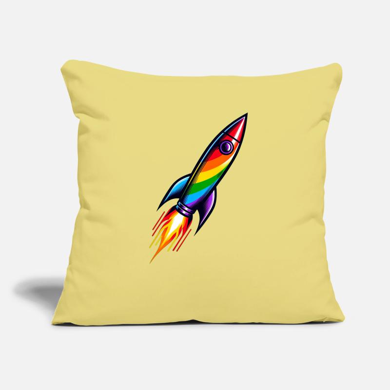 Rainbow Rocket | Rocket launch Sofa pillow with filling 45cm x 45cm