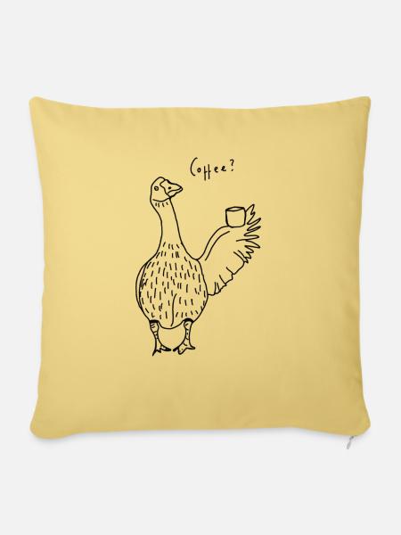 Gans guter Kaffe - Sofakissen mit Füllung 45 x 45 cm - Hellgelb