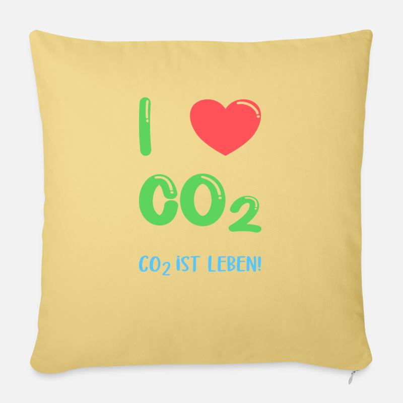 I Love Co2 - Sofakissen mit Füllung 45 x 45 cm - Hellgelb