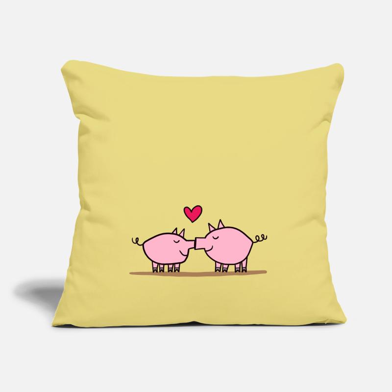 Baiser de cochon, baiser de cochons Coussin et housse de 45 x 45 cm