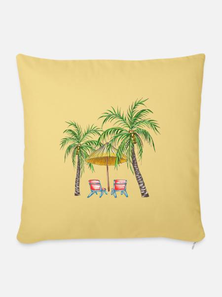 Tropische Strand - Sofakissen mit Füllung 45 x 45 cm - Hellgelb