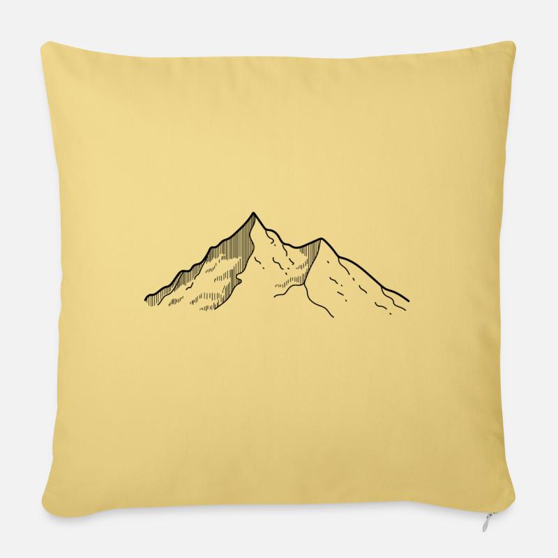 Berg Schwarz - Coussin et housse de 45 x 45 cm - jaune délavé