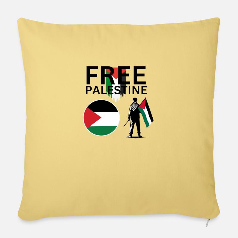 Palestine libre - Coussin et housse de 45 x 45 cm - jaune délavé