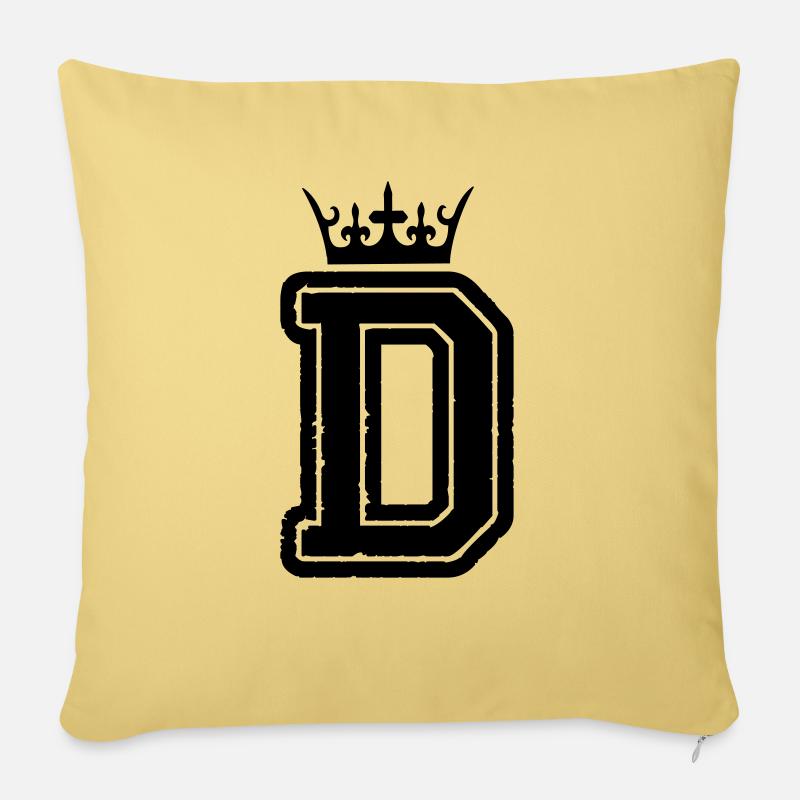 buchstabe_d_king_01 - Sofakissen mit Füllung 45 x 45 cm - Hellgelb