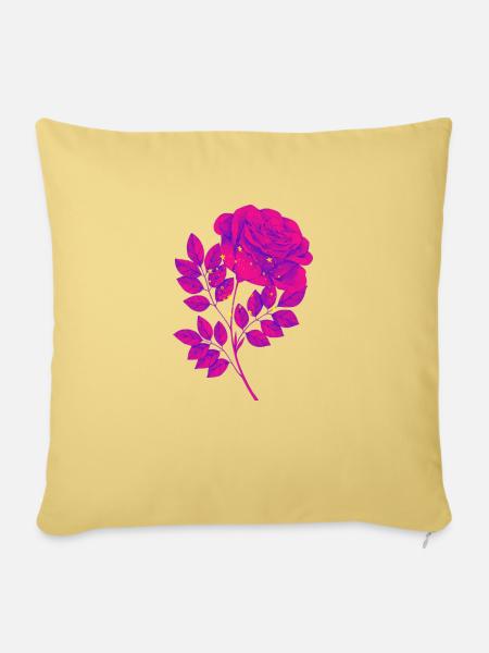 Rosa Violett T-Shirt - Sofakissen mit Füllung 45 x 45 cm - Hellgelb