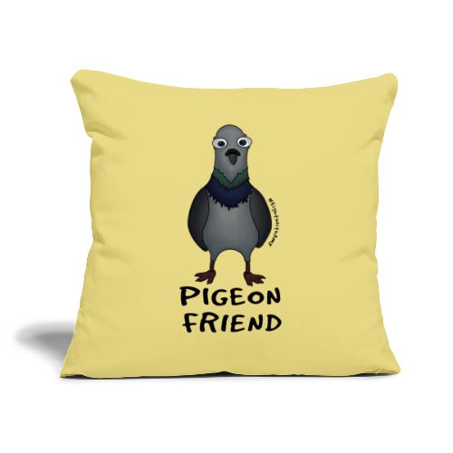 Amy's 'Pigeon Friend' design (black txt) - Sofa pillow with filling 45cm x 45cm