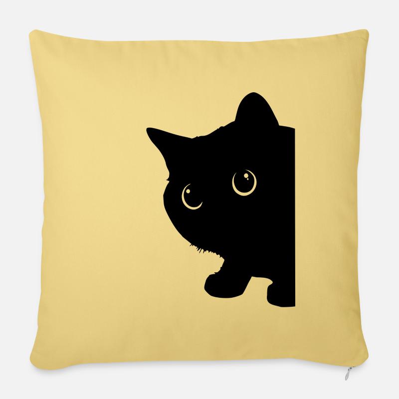 Black kitty - Sofakissen mit Füllung 45 x 45 cm - Hellgelb