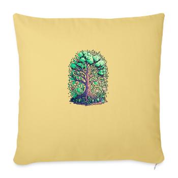 Peace Tree - Sofakissen mit Füllung 45 x 45 cm - Hellgelb - Vorne