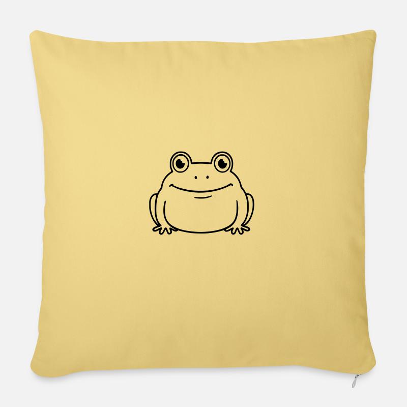 Frog as vector illustration - Sofa pillow with filling 45cm x 45cm - washed yellow