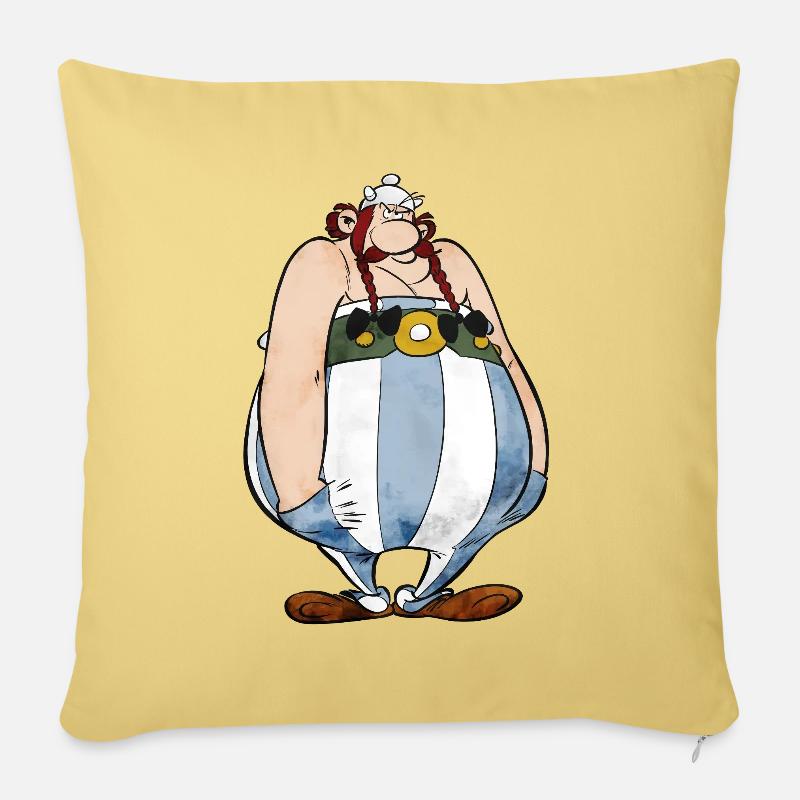 Asterix & Obelix Grumpy - Sofapute med fylling 45 x 45 cm - lysgul