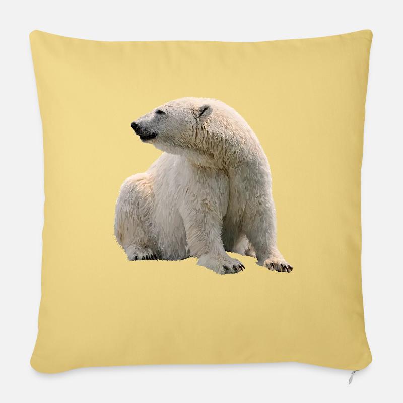 Eisbär - Sofakissen mit Füllung 45 x 45 cm - Hellgelb