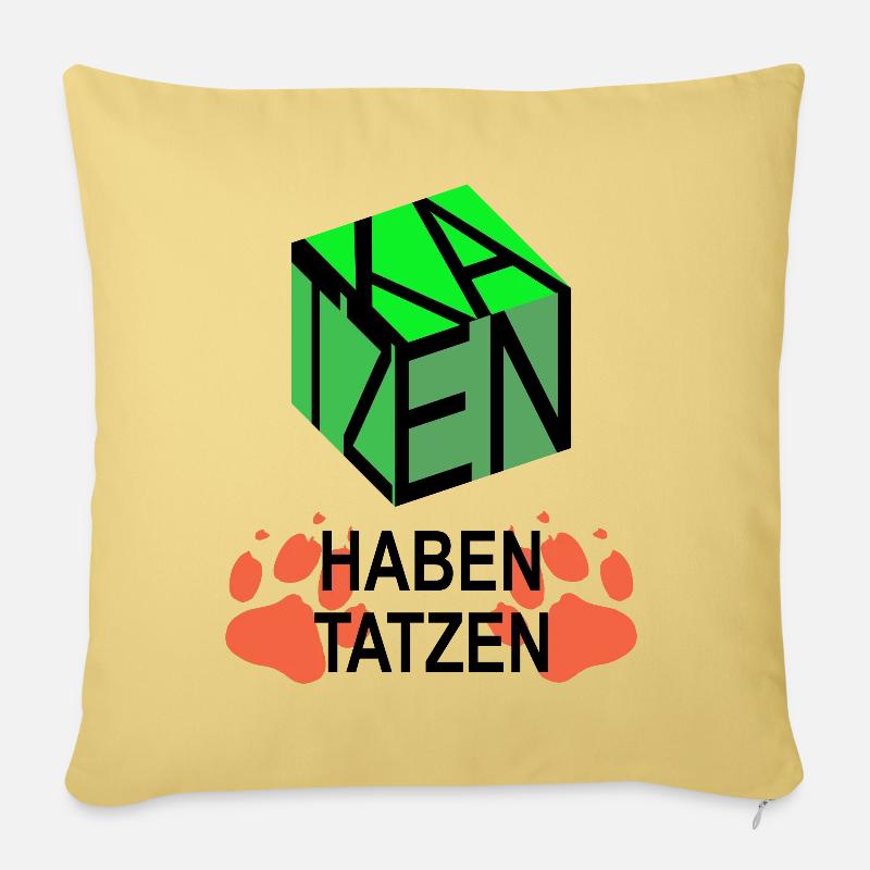 Katzencube - Sofakissen mit Füllung 45 x 45 cm - Hellgelb