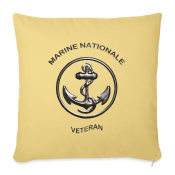 Marine Nationale Vétéran - Coussin et housse de 45 x 45 cm - jaune délavé - Devant