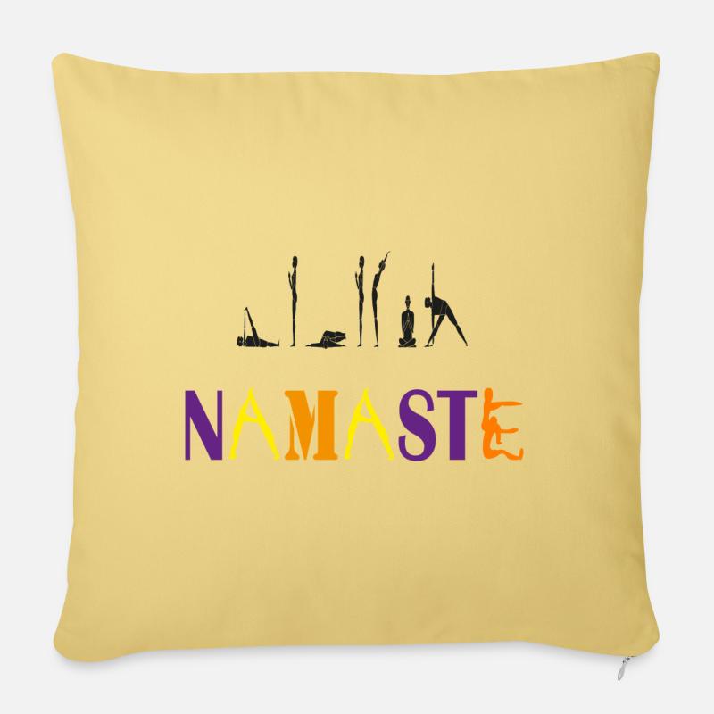 NAMASTE - Sofakissen mit Füllung 45 x 45 cm - Hellgelb