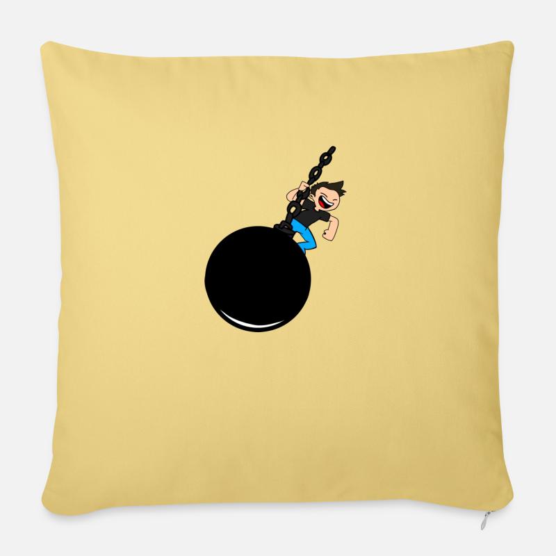 marv destruction - Coussin et housse de 45 x 45 cm - jaune délavé