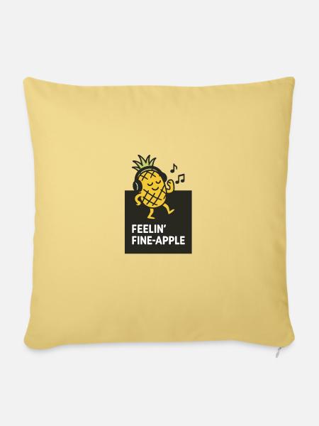 Ananas - Sofakissen mit Füllung 45 x 45 cm - Hellgelb