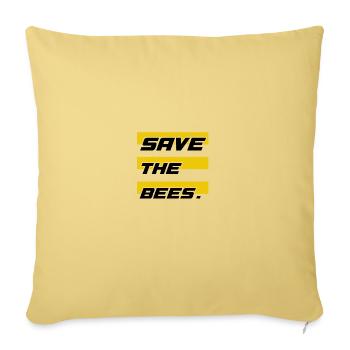 Save the bees - Sofa pillow with filling 45cm x 45cm - washed yellow - Front