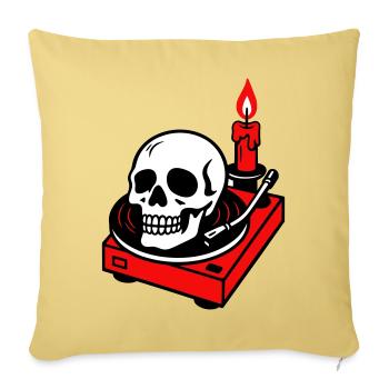 Métal noir - Coussin et housse de 45 x 45 cm - jaune délavé - Devant