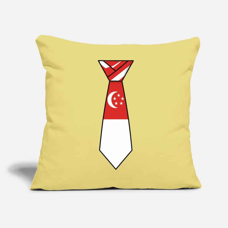 Cravate de Singapour – Conception du drapeau Coussin et housse de 45 x 45 cm