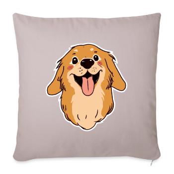 Happy Golden Retriever Dog Lover Puppy - Sofa pillow with filling 45cm x 45cm - light taupe - Front