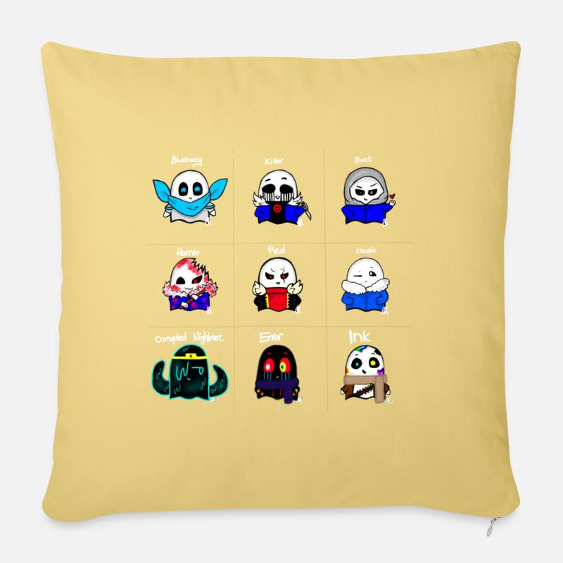 Sans-Man Ghosts by Ruru - Sofakissen mit Füllung 45 x 45 cm - Hellgelb