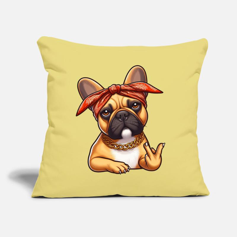 Frenchie il rapper Cuscino da divano 45 x 45 cm con riempimento