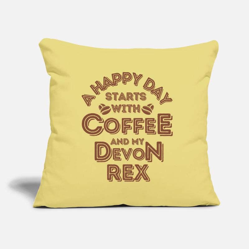 Devon Rex Cat Café Café Coussin et housse de 45 x 45 cm