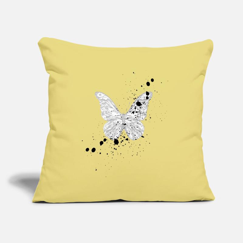 Papillon Blanc Coussin et housse de 45 x 45 cm