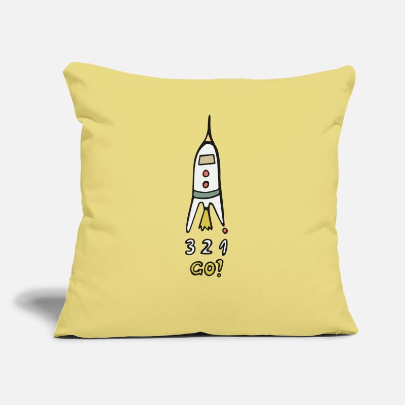 Fusée spatiale 3 2 1 Go ! Coussin et housse de 45 x 45 cm