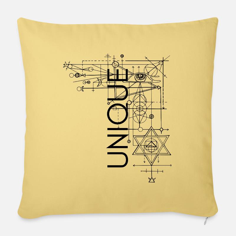 UNIQUE three - Sofa pillow with filling 45cm x 45cm - washed yellow