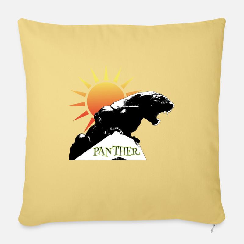 PANTHER - Coussin et housse de 45 x 45 cm - jaune délavé