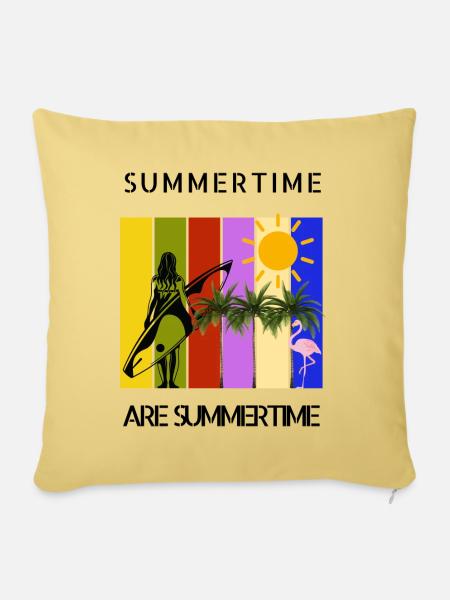 Summertime are Summertime - Sofakissen mit Füllung 45 x 45 cm - Hellgelb