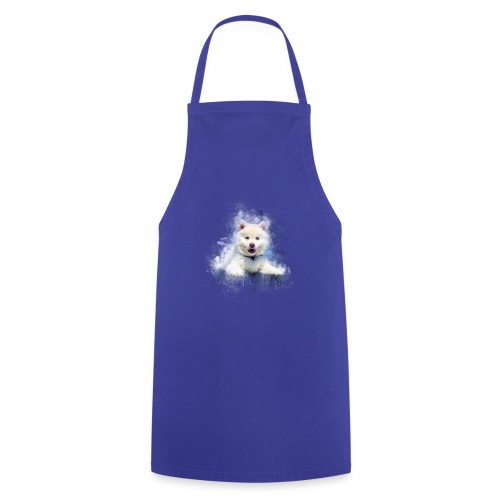 Siberian Husky White Lindo Cachorro -por- Wyll-Fryd - Delantal de cocina