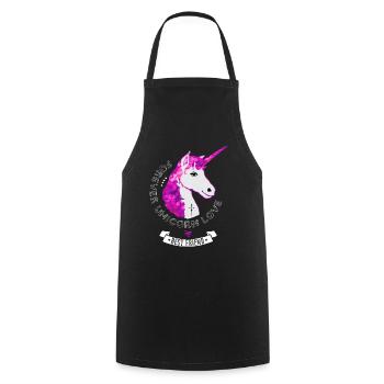 einhorn pink glamour girlie mähne horn fee unsterb - Kochschürze - Schwarz - Vorne - AI Model Male 185 dark (185cm)