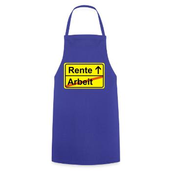 Ortsausgangsschild labor pension - Cooking Apron - royal blue - Front - AI Model Male 185 dark (185cm)