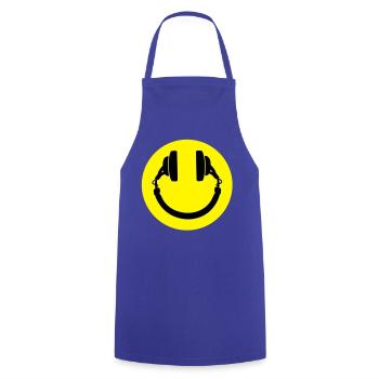 Kopfhörer smiley - Kochschürze - Royalblau - Vorne - AI Model Male 185 dark (185cm)