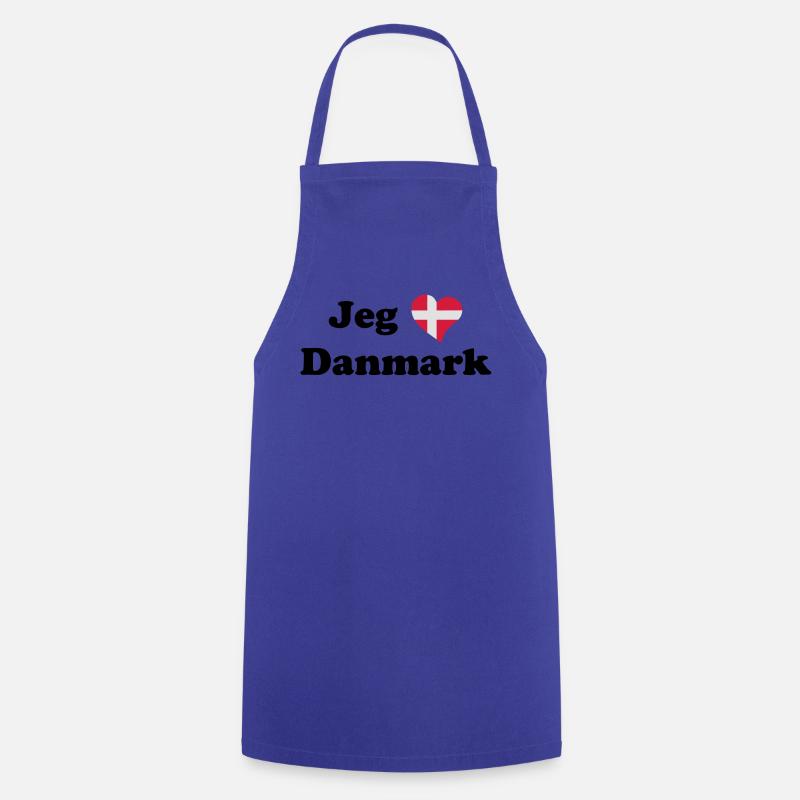 Jeg elsker Danmark - Ich liebe Dänemark - Kochschürze - Royalblau