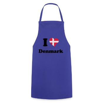 I love Denmark - J'aime le Danemark - Tablier de cuisine - bleu royal - Devant - AI Model Male 185 dark (185cm)