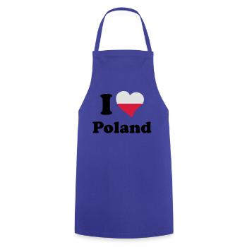 I love Poland - Cooking Apron - royal blue - Front - AI Model Male 185 dark (185cm)