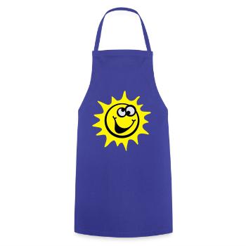 soleil smiley 3c / style comique - Tablier de cuisine - bleu royal - Devant - AI Model Male 185 dark (185cm)